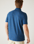 Pure Cotton Cactus Print Polo Shirt