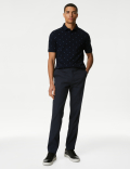 Pure Cotton Geometric Print Polo Shirt