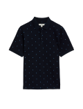 Pure Cotton Geometric Print Polo Shirt