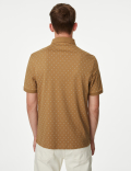 Pure Cotton Geometric Print Polo Shirt