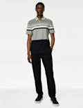 Pure Cotton Double Knit Striped Polo Shirt