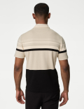 Pure Cotton Double Knit Striped Polo Shirt