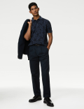 Pure Cotton Leaf Print Polo Shirt
