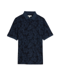 Pure Cotton Leaf Print Polo Shirt