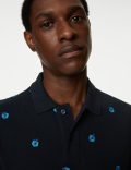 Pure Cotton Embroidered Polo Shirt