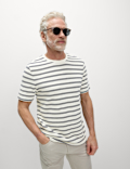 Cotton Rich Striped Textured T-Shirt