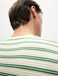 Cotton Rich Striped Textured T-Shirt