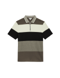 Pure Cotton Colour Block Half Zip Polo