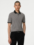 Pure Cotton Geometric Print Polo Shirt