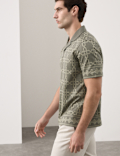 Pure Cotton AOP Geo Revere Jacquard Polo