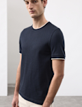 Pure Cotton Jacquard T-Shirt