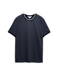 Pure Cotton Jacquard T-Shirt