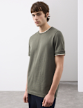 Pure Cotton Jacquard T-Shirt