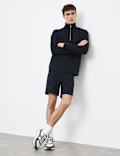 Pure Cotton Textured Striped Half Zip Jacket