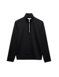 Pure Cotton Textured Striped Half Zip Jacket