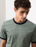 Pure Cotton Geometric Jacquard T shirt