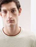 Linen Blend Crew Neck T-Shirt