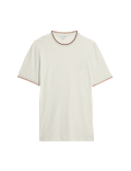 Linen Blend Crew Neck T-Shirt