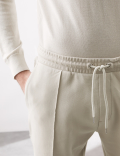 Cotton Rich Pintuck Straight Leg Joggers