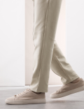 Cotton Rich Pintuck Straight Leg Joggers
