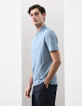 Pure Cotton Textured Polo Shirt