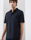 Pure Cotton Textured Polo Shirt