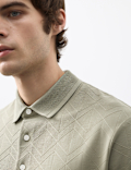 Pure Cotton Textured Polo Shirt