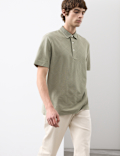 Pure Cotton Textured Polo Shirt