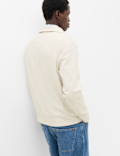 Cotton Rich Textured Half Zip Jumper