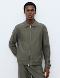 Pure Cotton Twill Zip Through Overshirt