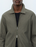 Pure Cotton Twill Zip Through Overshirt