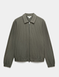 Pure Cotton Twill Zip Through Overshirt