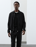 Pure Cotton Twill Zip Through Overshirt