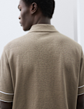 Cotton Rich Piped Stripe Knitted Polo Shirt
