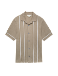 Cotton Rich Piped Stripe Knitted Polo Shirt