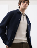 Wool Blend 3 Pocket Fleece Jacket