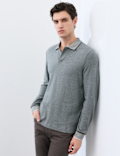 Cotton Rich Long Sleeve Polo Shirt