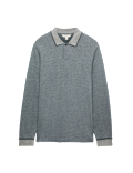 Cotton Rich Long Sleeve Polo Shirt