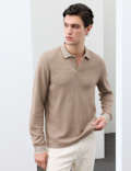 Cotton Rich Long Sleeve Polo Shirt