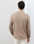 Cotton Rich Long Sleeve Polo Shirt