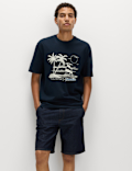 Cotton Rich Hawaii Graphic Crew Neck T-Shirt