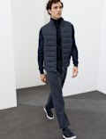 Padded Hybrid Zip Up Gilet with Wool