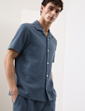 Regular Fit Cotton Blend Textured Shirt