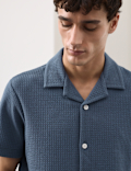 Regular Fit Cotton Blend Textured Shirt