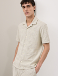 Regular Fit Cotton Blend Textured Shirt