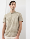 Pure Supima&reg; Cotton Geometric Polo Shirt
