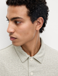 Cotton Blend Short Sleeve Over Shirt