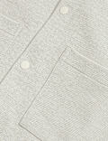 Cotton Blend Short Sleeve Over Shirt
