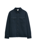 Cotton Rich Herringbone Overshirt