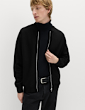 Cotton Blend Pique Bomber Jacket